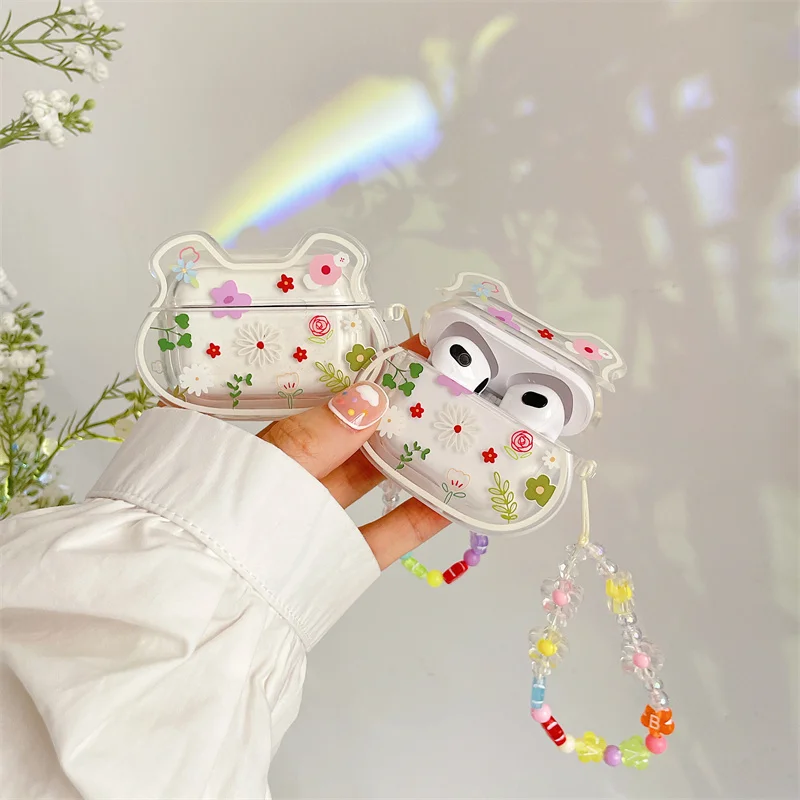 Cute 3D Bear Flower Earphone Case for AirPods 1 2 Pro Soft Protective Cover Earphone Accessories with Ornament Keyring
Cute 3D Bear Flower Earphone Case for AirPods 1 2 Pro Soft Protective Cover Earphone Accessories with Ornament Keyring