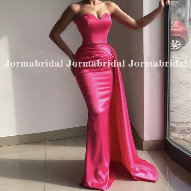 Sweetheart Deep Pink Evening Dresses With Ribbon Sexy Pleat Satin Mermaid Long Maxi Prom Dress Party Gowns vestido invitada boda
Sweetheart Deep Pink Evening Dresses With Ribbon Sexy Pleat Satin Mermaid Long Maxi Prom Dress Party Gowns vestido invitada boda