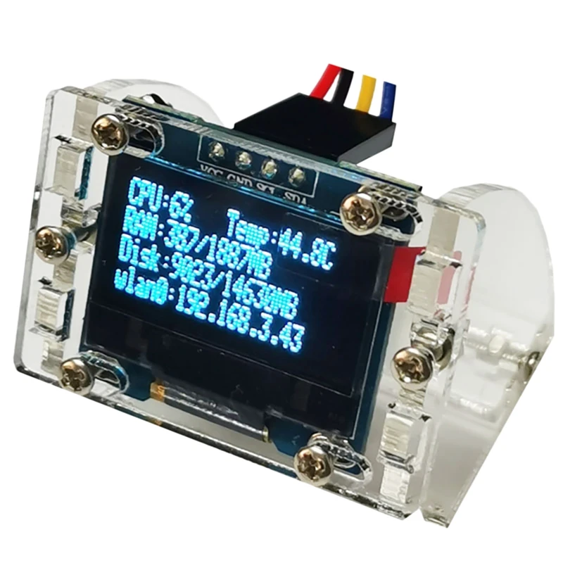 Raspberry Pi 4B 0.96 OLED I2C Communication 4-Pin LCD Screen Module Displays CPU Temperature IP Hard Disk Information
Raspberry Pi 4B 0.96 OLED I2C Communication 4-Pin LCD Screen Module Displays CPU Temperature IP Hard Disk Information
