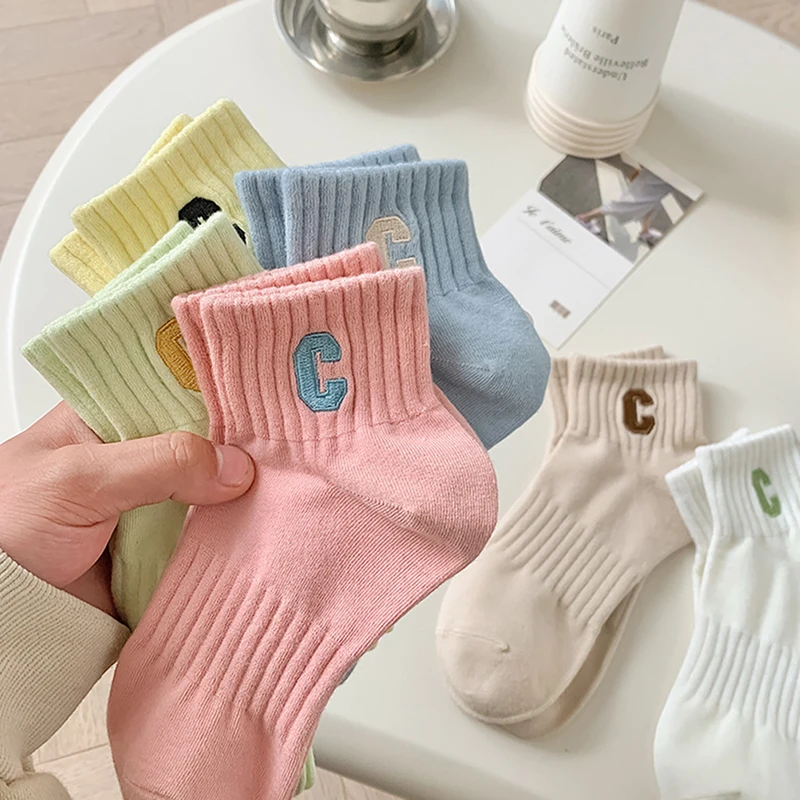 Spring Women's Cotton Socks Cute Letter C Solid Socks Harajuku Cute Casual Ankle Smile Funny Funny Socks Summer
Spring Women's Cotton Socks Cute Letter C Solid Socks Harajuku Cute Casual Ankle Smile Funny Funny Socks Summer