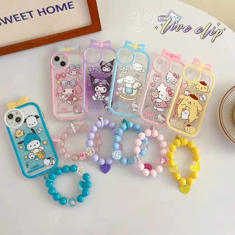Kawaii Sanrio мультфильм крем бант силиконовый прозрачный не падающий мягкий чехол с бусинами цепи для Iphone13/14Pro
Kawaii Sanrio мультфильм крем бант силиконовый прозрачный не падающий мягкий чехол с бусинами цепи для Iphone13/14Pro