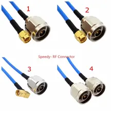 RG402 Coax Cable SMA RPSMA male To N Male Connector SMA Right Angle Crimp Solder for RG402 Semi Flexible 50ohm Fast Brass Blue