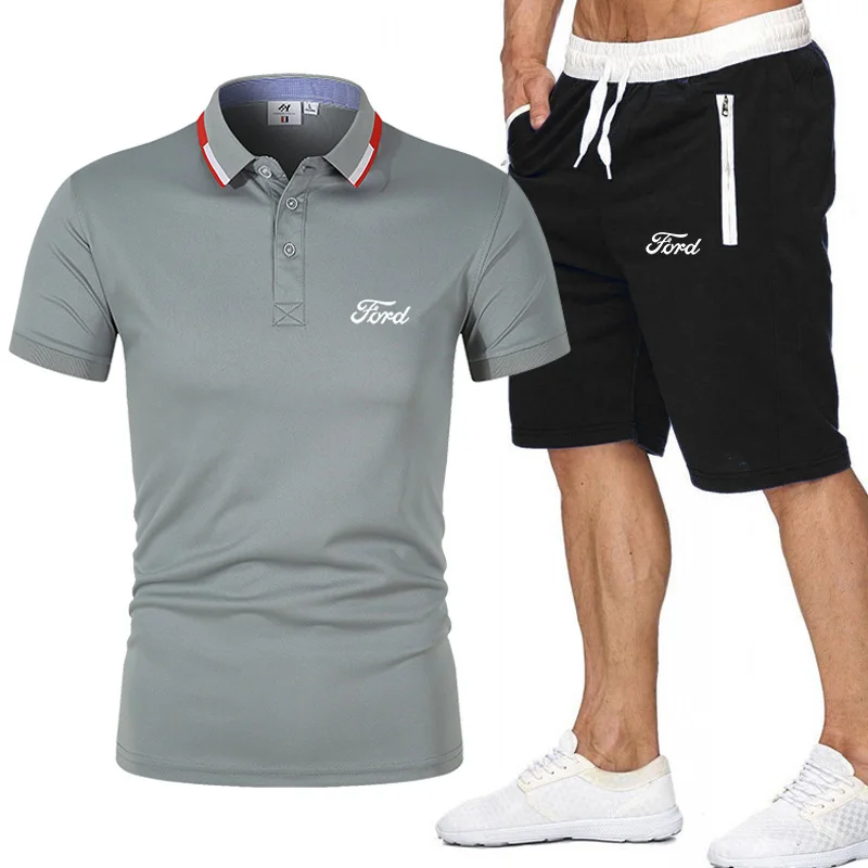 Summer Ford Print Men's Sets Polo Shirt Sport Sets Men's Polo Shirts+pants Sets Men Casual Tracksuit Suit Tops+ Shorts Men's Se
Summer Ford Print Men's Sets Polo Shirt Sport Sets Men's Polo Shirts+pants Sets Men Casual Tracksuit Suit Tops+ Shorts Men's Se