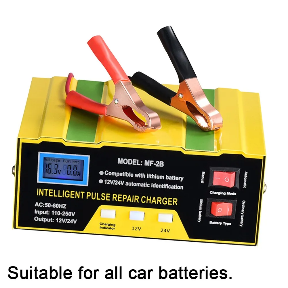 12/24V Car Battery Charger Automatic Battery Repair Type Lead-acid Charger 10A 180W Maintainer Car LCD Display Lead Charger
12/24V Car Battery Charger Automatic Battery Repair Type Lead-acid Charger 10A 180W Maintainer Car LCD Display Lead Charger