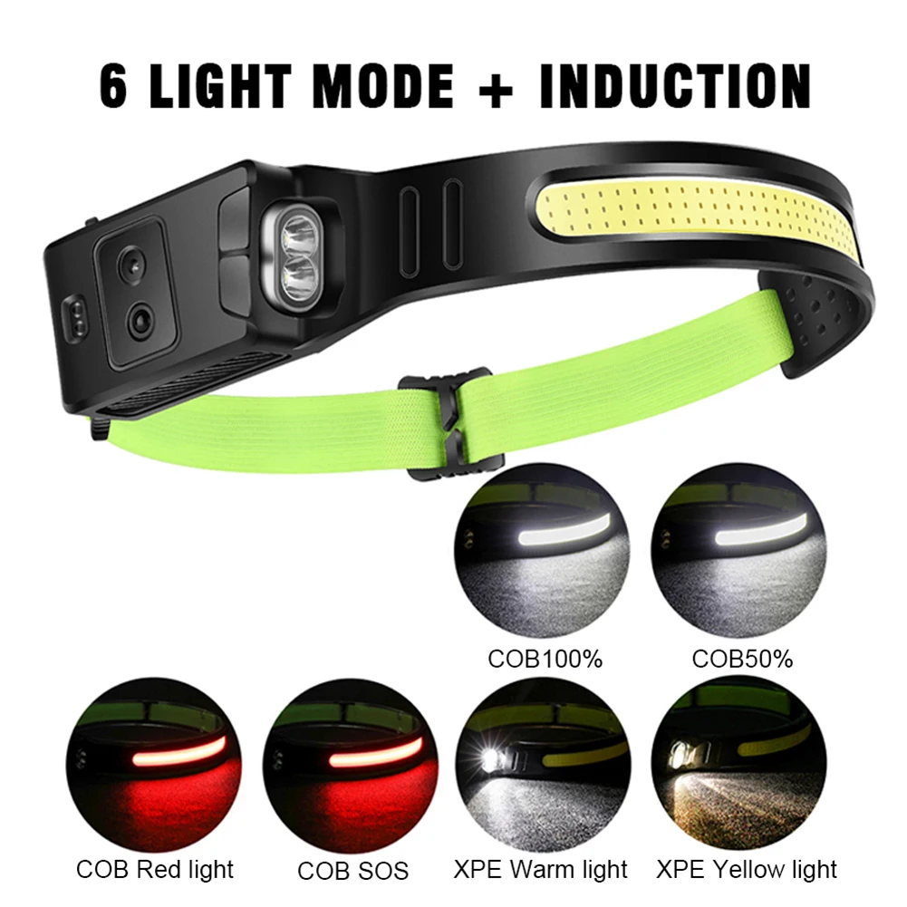 COB LED Headlamp Sensor Headlight Waterproof Torch Head Lamp USB Rechargeable 4 Lighting Modes Work Light Head Lamp Torch
COB LED Headlamp Sensor Headlight Waterproof Torch Head Lamp USB Rechargeable 4 Lighting Modes Work Light Head Lamp Torch