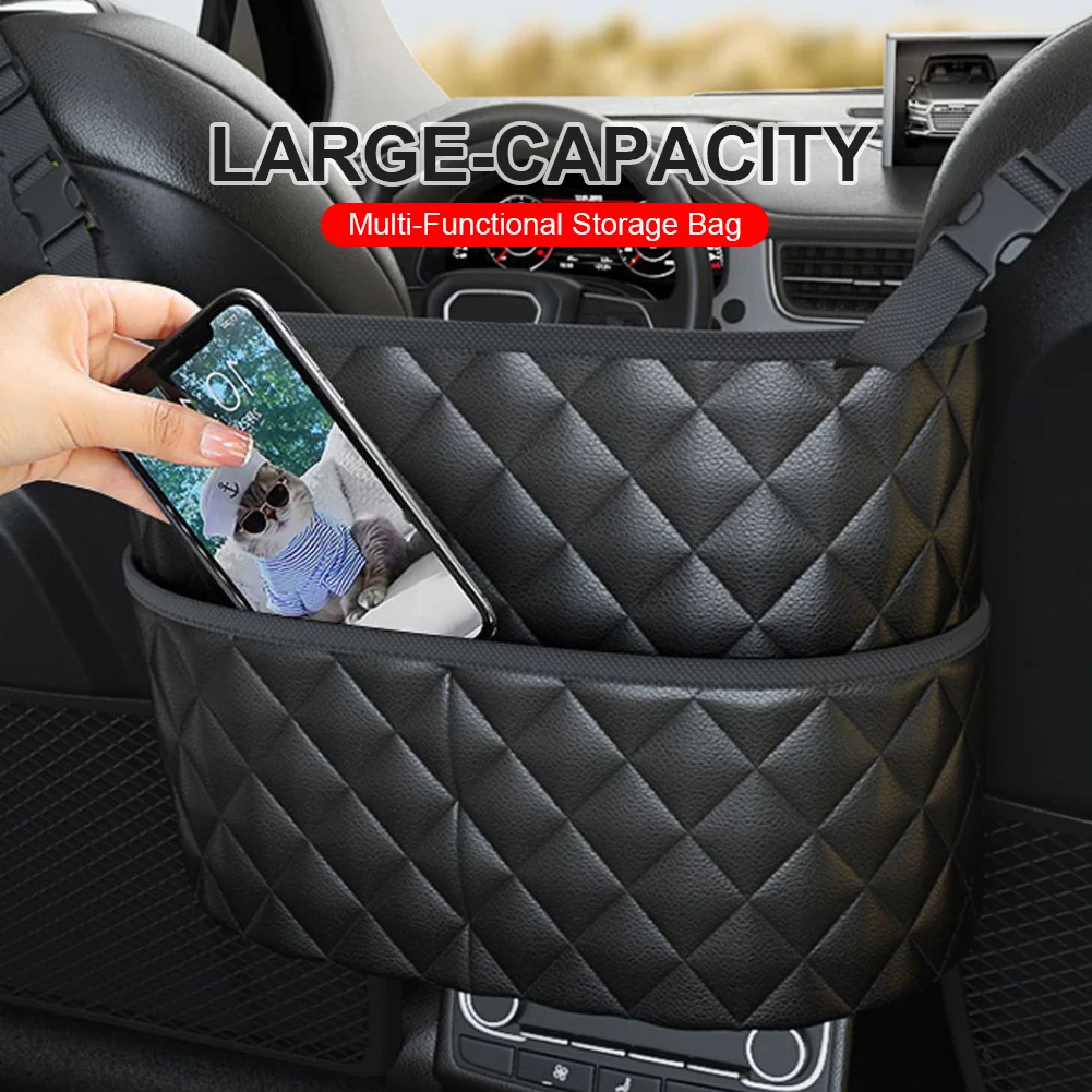 Leather Car Seat Middle Hanger Storage Bag Luxury Auto Handbag Holder Between Seats Tissue Water Cup Pockets Stowing Tidying
Leather Car Seat Middle Hanger Storage Bag Luxury Auto Handbag Holder Between Seats Tissue Water Cup Pockets Stowing Tidying