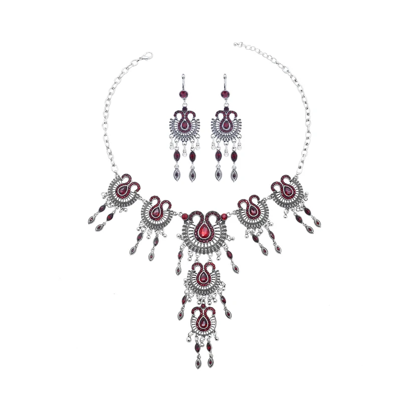 Rhinestones Pendants Women Necklaces Earrings Sets Vintage Carved Tassels Jewelry Sets Bohemian Ethnic Gypsy 2 PC Sets Feminina
Rhinestones Pendants Women Necklaces Earrings Sets Vintage Carved Tassels Jewelry Sets Bohemian Ethnic Gypsy 2 PC Sets Feminina