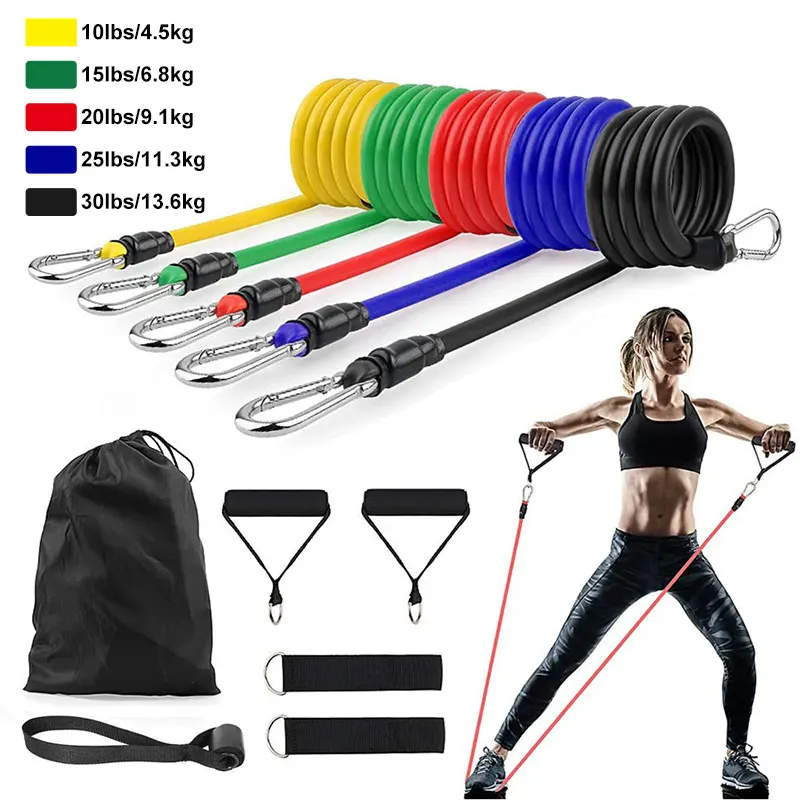 

Expander Rubber Exercise Bands Equipment Rope Latex Crossfit Training Resistance Pull Yoga Bands 11pcs/set Elastic Tubes Fitness