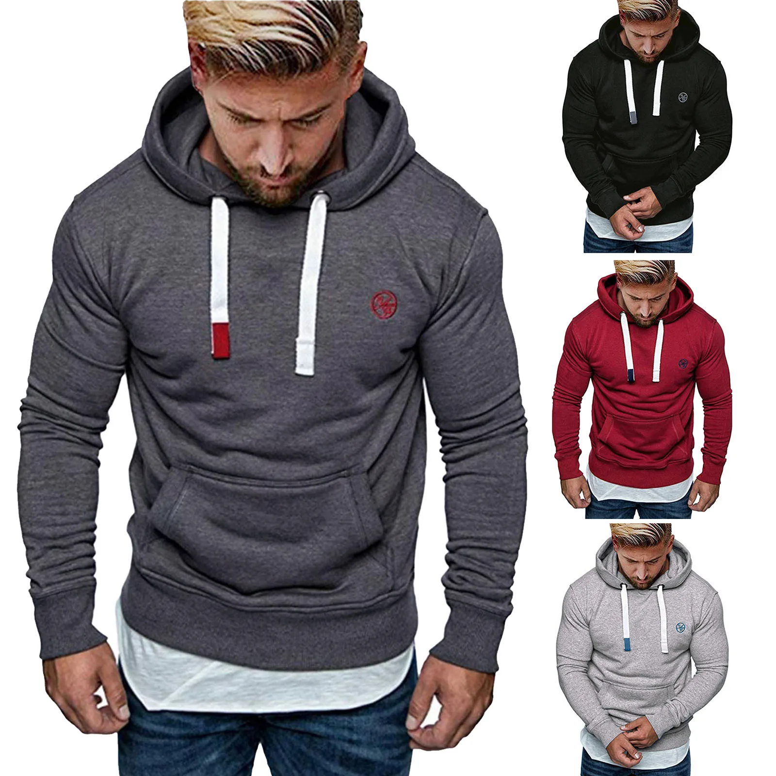 Mens Cropped Sweatshirt Men's Autumn And Winter Solid Color Sweaters Top Embroidery Long Sleeved Hooded Soft Warm over Hoodie
Mens Cropped Sweatshirt Men's Autumn And Winter Solid Color Sweaters Top Embroidery Long Sleeved Hooded Soft Warm over Hoodie