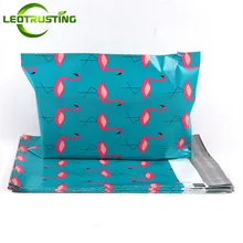 50PCS Thick Blue Flamingo Poly Mailer Adhesive Envelopes Bag Courier Shoes T-shirt Box Scarf Gloves Plastic Gift Mailing Pouches