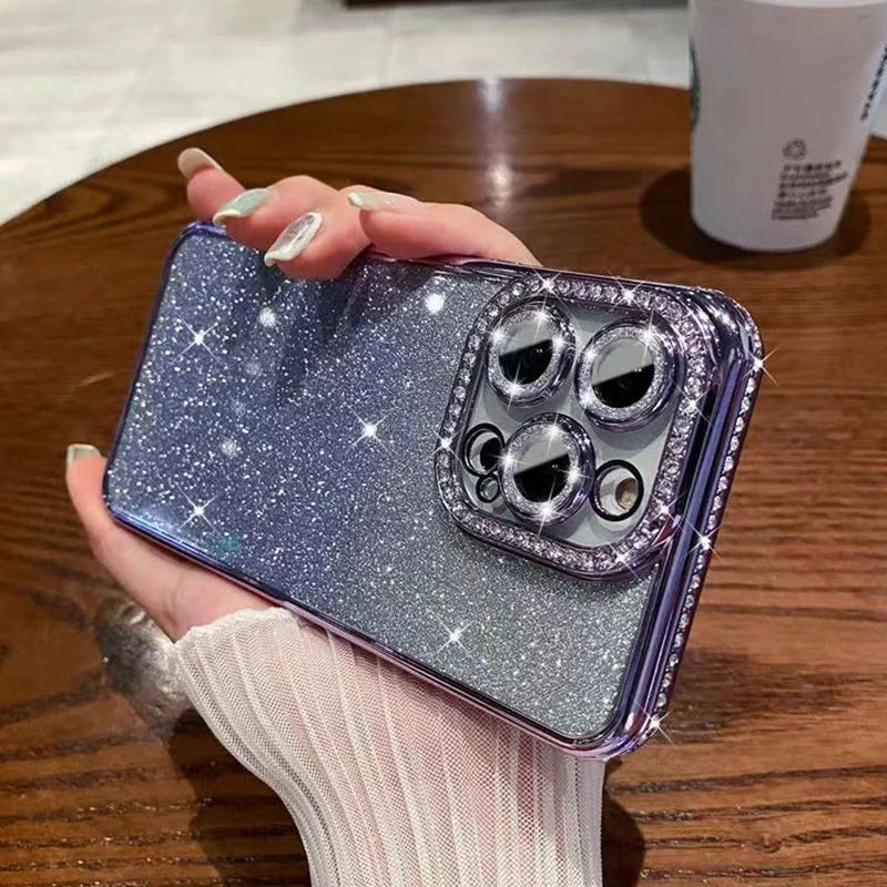 Girls Fashion Luxury Transparent Glitter Diamond Case For iPhone 14 13 12 11 Pro Max Plus Clear Soft Silicone Shockproof Cover 
Girls Fashion Luxury Transparent Glitter Diamond Case For iPhone 14 13 12 11 Pro Max Plus Clear Soft Silicone Shockproof Cover