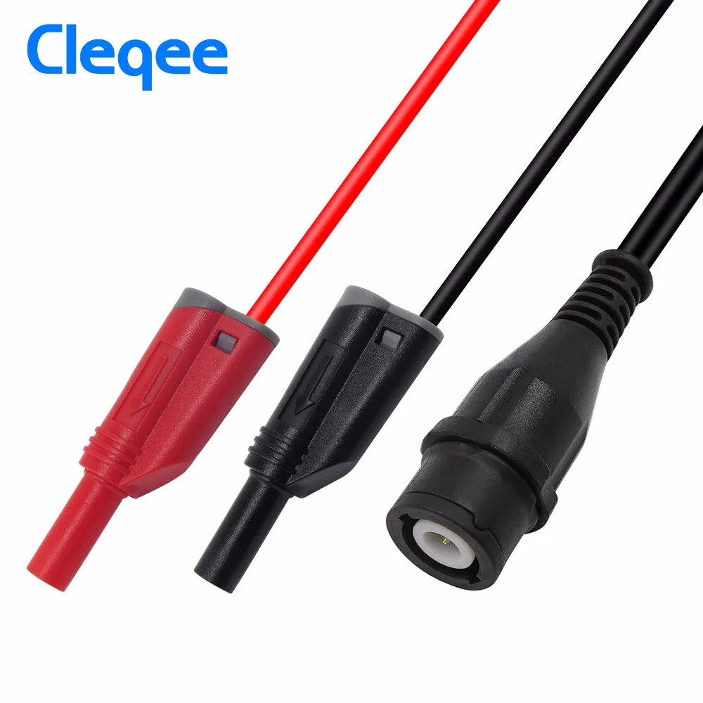 Cleqee P1204 BNC male plug to 4mm Safety Stacking Banana plug Coaxial Cable Oscilloscope Test Lead 120CM
Cleqee P1204 BNC male plug to 4mm Safety Stacking Banana plug Coaxial Cable Oscilloscope Test Lead 120CM