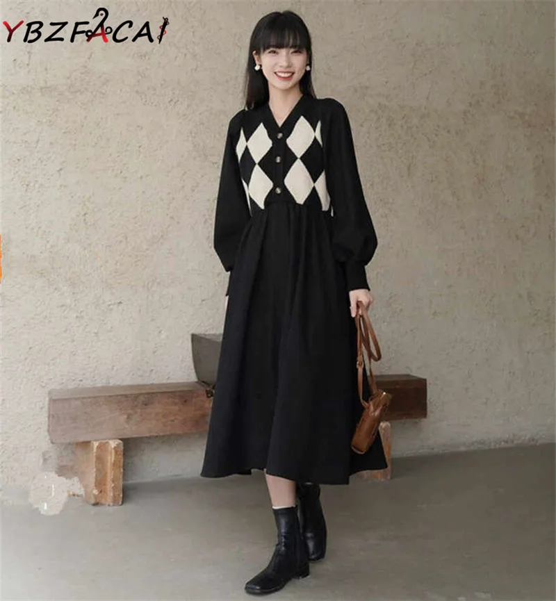 Осень 2022, красные платья-свитеры, женское ретро платье в клетку с V-образным вырезом и длинными рукавами, приталенное черное вязаное платье-т...
Осень 2022, красные платья-свитеры, женское ретро платье в клетку с V-образным вырезом и длинными рукавами, приталенное черное вязаное платье-т...