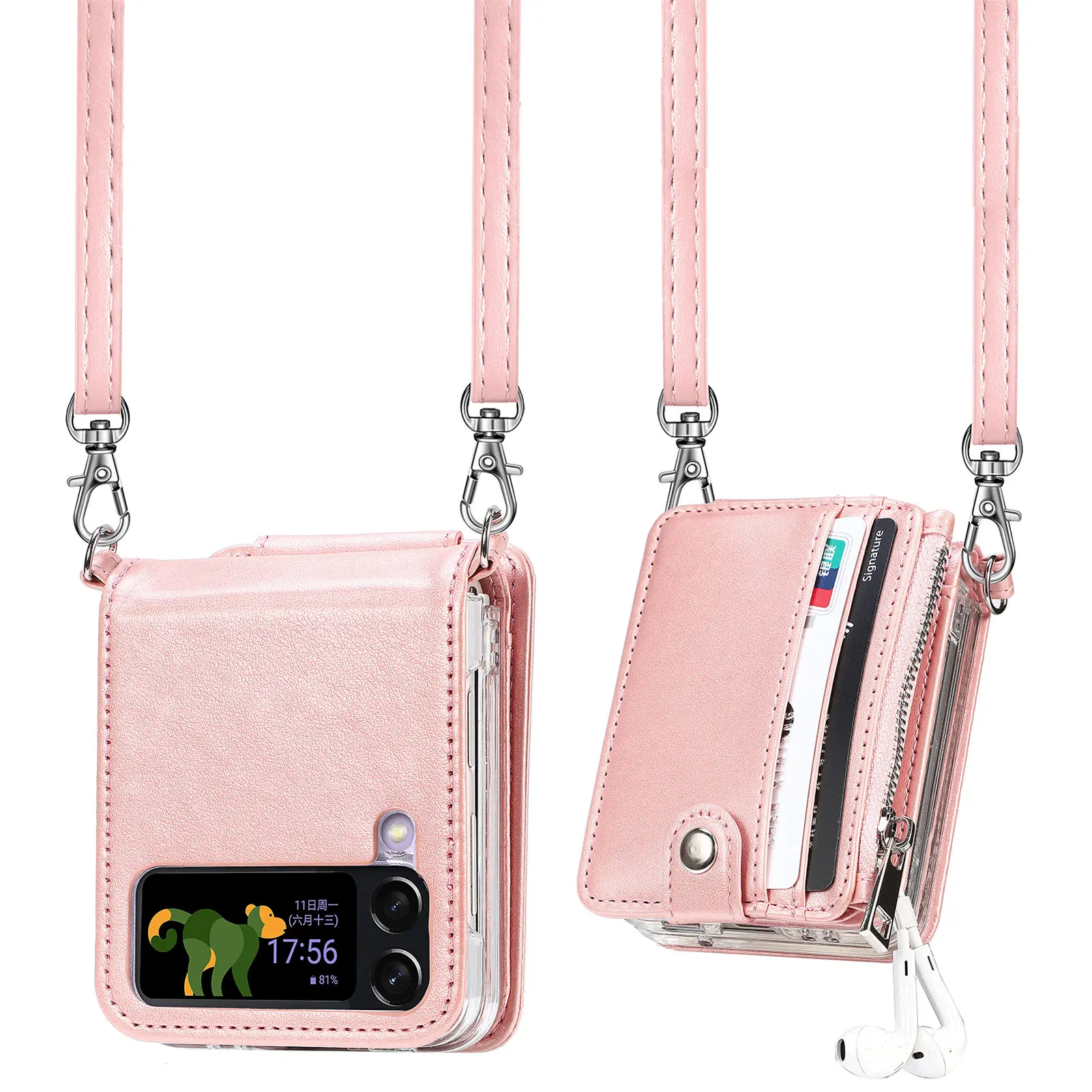 Card Slot Cell Phone Leather Case for Samsung Galaxy Z Flip4 flip5 5G Flip 5 4 flip3 flip 3 Zflip4 Phone Strap Wallet Bag Cover
Card Slot Cell Phone Leather Case for Samsung Galaxy Z Flip4 flip5 5G Flip 5 4 flip3 flip 3 Zflip4 Phone Strap Wallet Bag Cover