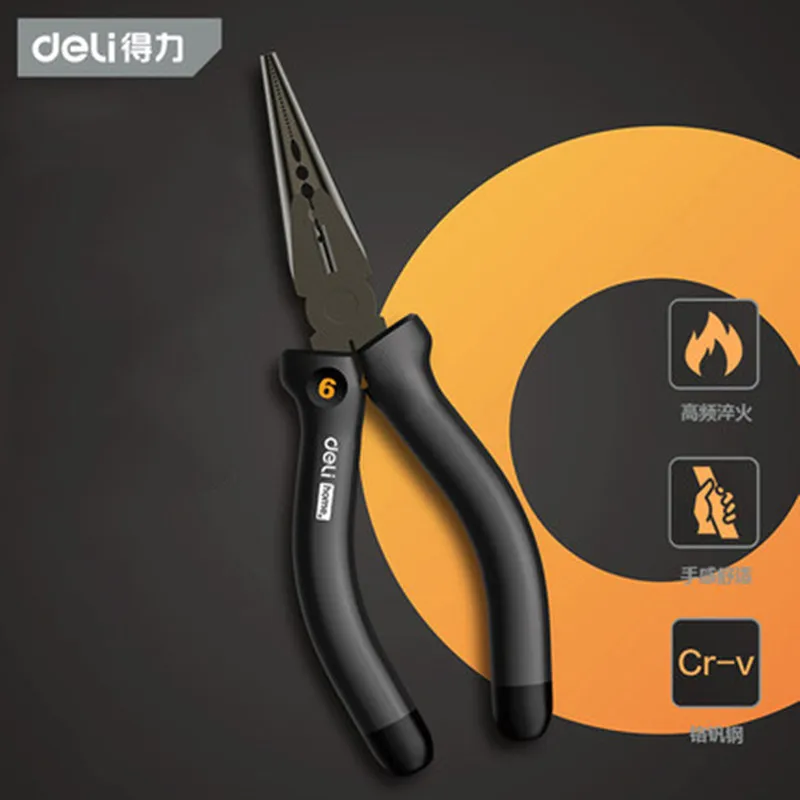 Deli Long Nose Pliers 6/8 Inch Steel Wire Pliers Multifunctional Eccentric Labor-saving Household Manual Wire Stripping Pliers
Deli Long Nose Pliers 6/8 Inch Steel Wire Pliers Multifunctional Eccentric Labor-saving Household Manual Wire Stripping Pliers
