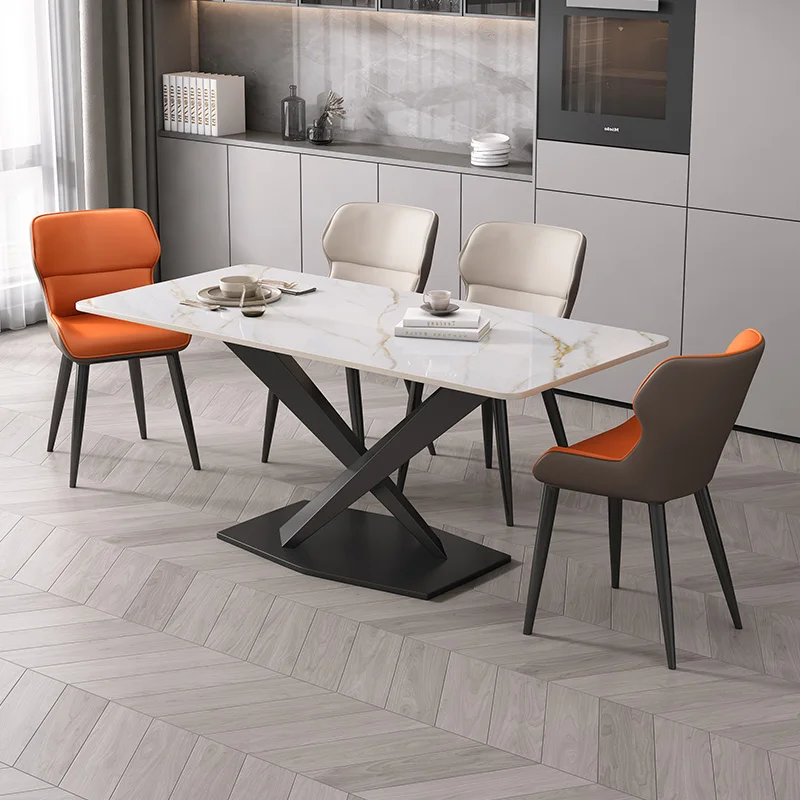 Rock plate dining table and chair combination rectangular modern simple small family restaurant dining table economical
Rock plate dining table and chair combination rectangular modern simple small family restaurant dining table economical
