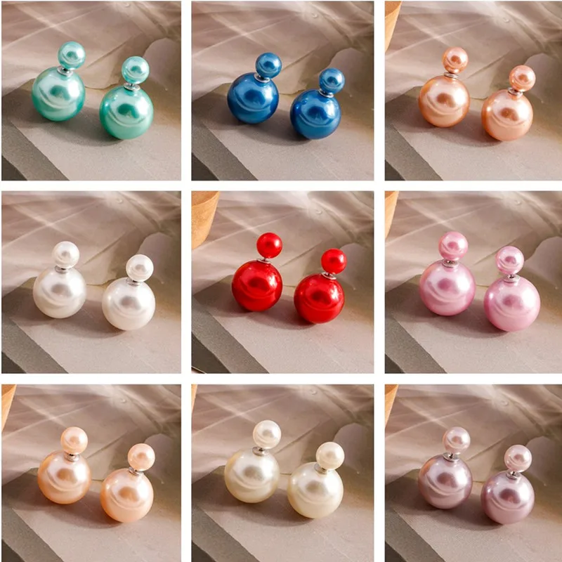 New Double Sides Big Pearl Ball Stud Earrings for Women Simple Style Earrings Brincos Girls Party Jewelry Gifts Accessories
New Double Sides Big Pearl Ball Stud Earrings for Women Simple Style Earrings Brincos Girls Party Jewelry Gifts Accessories