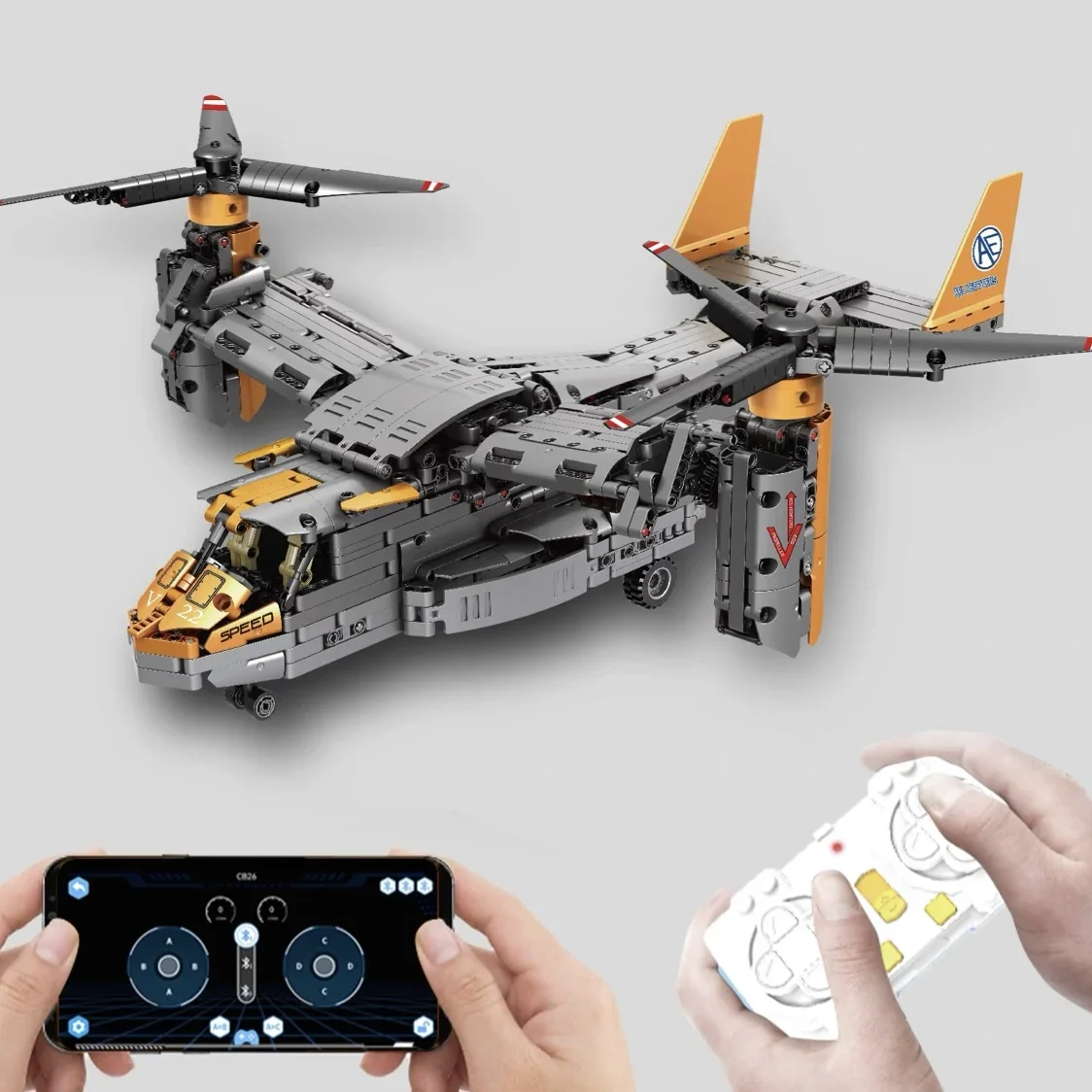 Technical Creative WW2 Military Remote Control US V-22 Osprey Building Blocks Kit Aircraft Bricks Toy for Boys Christmas Gifts
Technical Creative WW2 Military Remote Control US V-22 Osprey Building Blocks Kit Aircraft Bricks Toy for Boys Christmas Gifts