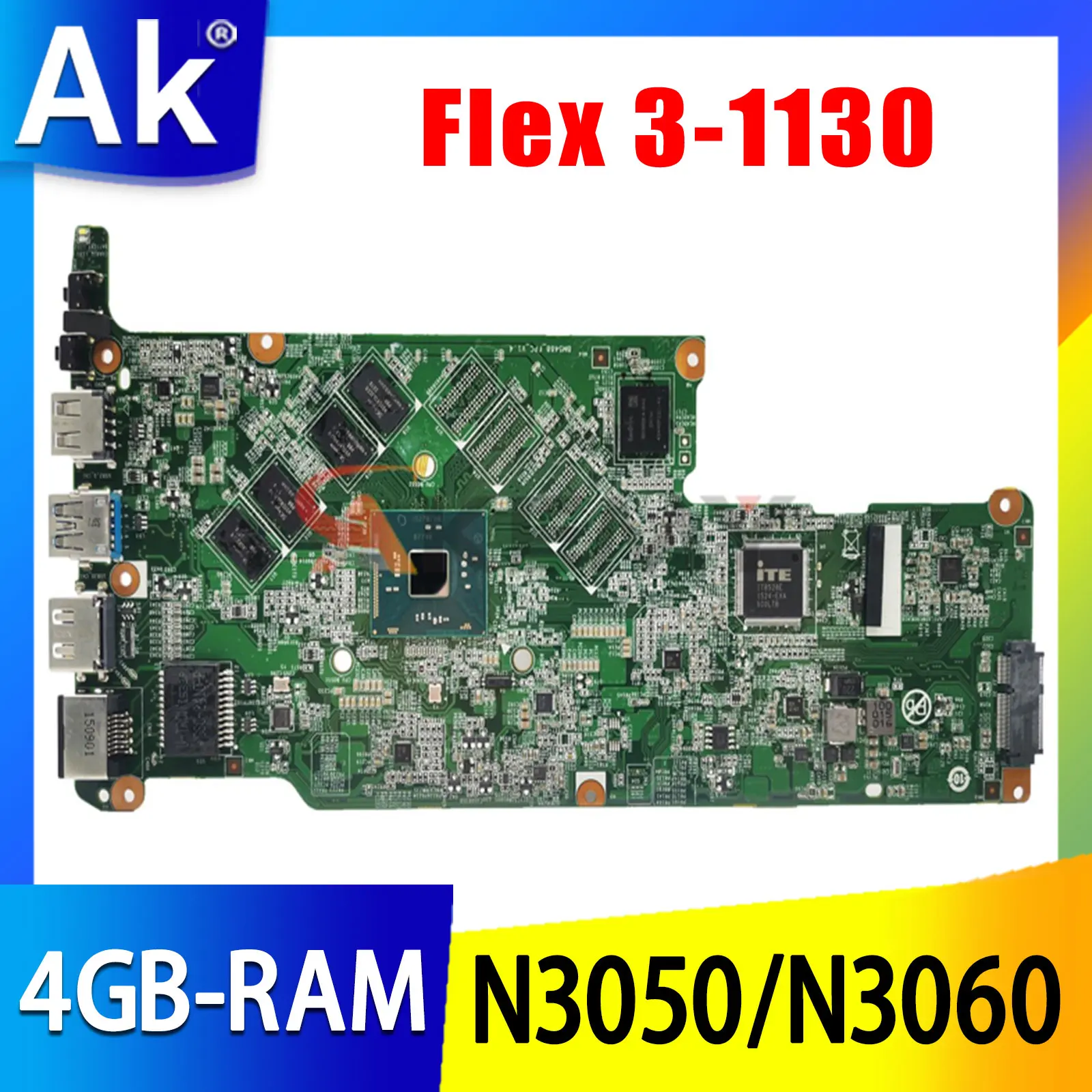 

For Lenovo Flex 3-1130 Yoga 300-11IBR laptop motherboard BM5488 with N3050/N3060 CPU 4GB-RAM tested 100% work