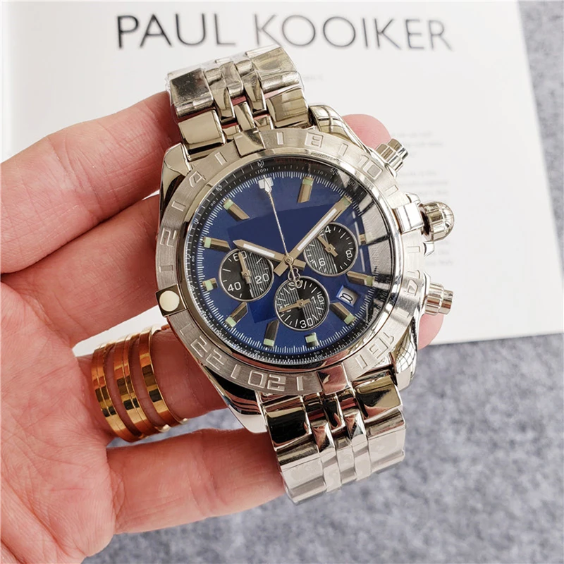 Luxury Automatic Silver Gold Black Blue Dial Stopwatch AAA Clocks Watches for Men Quartz Chronograph Wristwatch Stainless Steel 
Luxury Automatic Silver Gold Black Blue Dial Stopwatch AAA Clocks Watches for Men Quartz Chronograph Wristwatch Stainless Steel