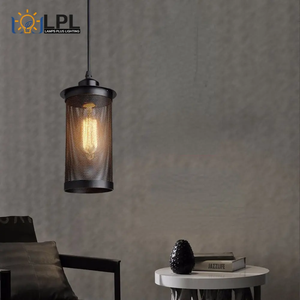 

Винтажный железный подвесной светильник в стиле индастриал, абажур из металла, подвесной светильник в американском ретро-стиле для ресторана/бара/кофе/спальни