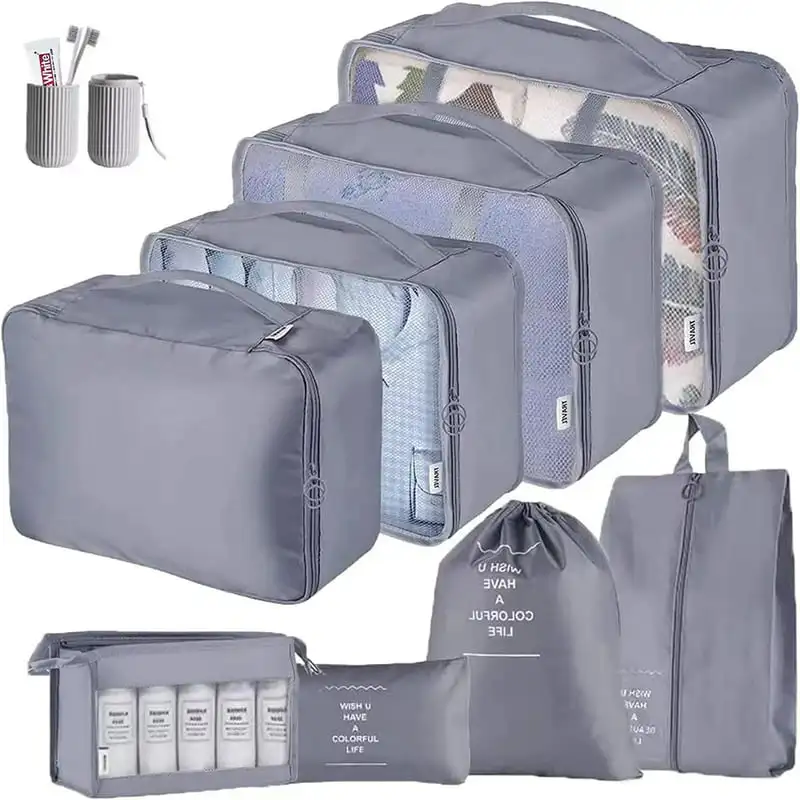 Cubes - 9 PCS Travel Luggage Organizers Set Waterproof Suitcase Organizer Bags Clothes Shoes Cosmetics Toiletries Storage Bags(G
Cubes - 9 PCS Travel Luggage Organizers Set Waterproof Suitcase Organizer Bags Clothes Shoes Cosmetics Toiletries Storage Bags(G