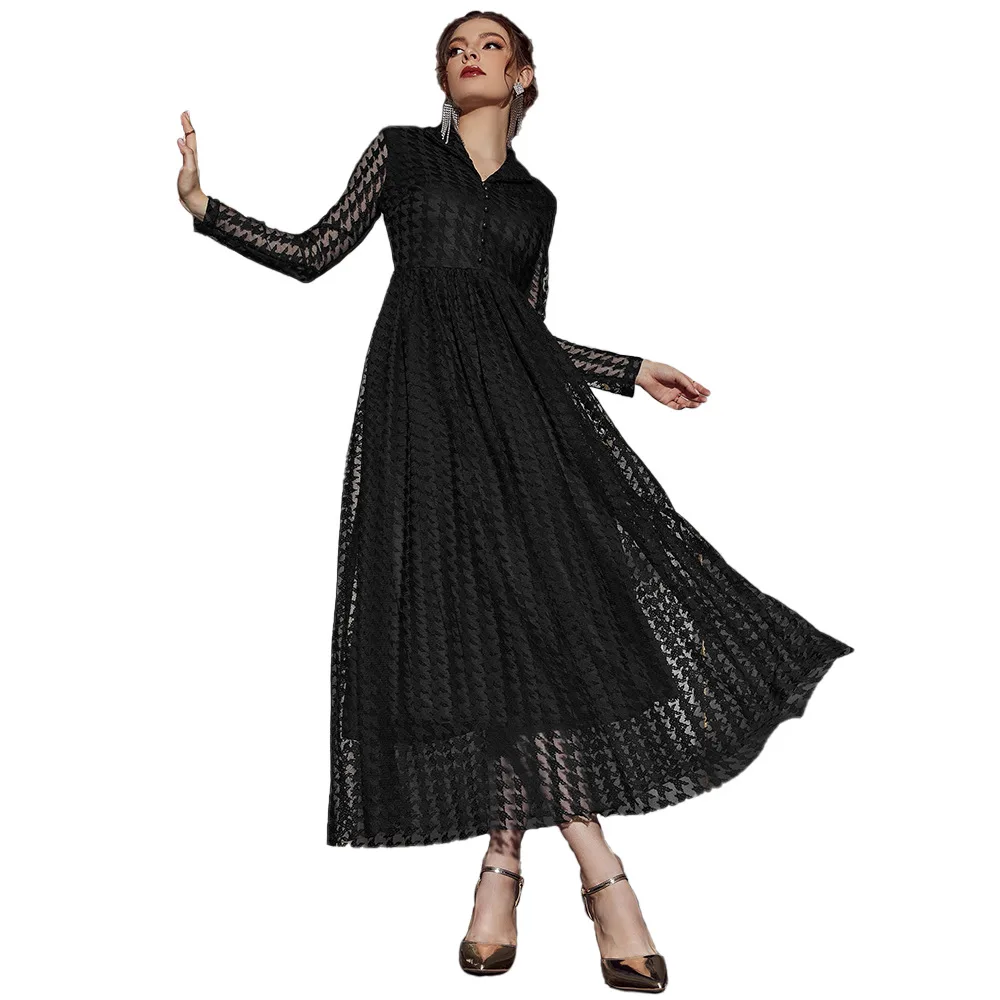 Black Long Dress Women V Neck Fashion Casual Mesh Hollow Out Summer Party Evening Elegant New In Black Formal Dresses
Black Long Dress Women V Neck Fashion Casual Mesh Hollow Out Summer Party Evening Elegant New In Black Formal Dresses