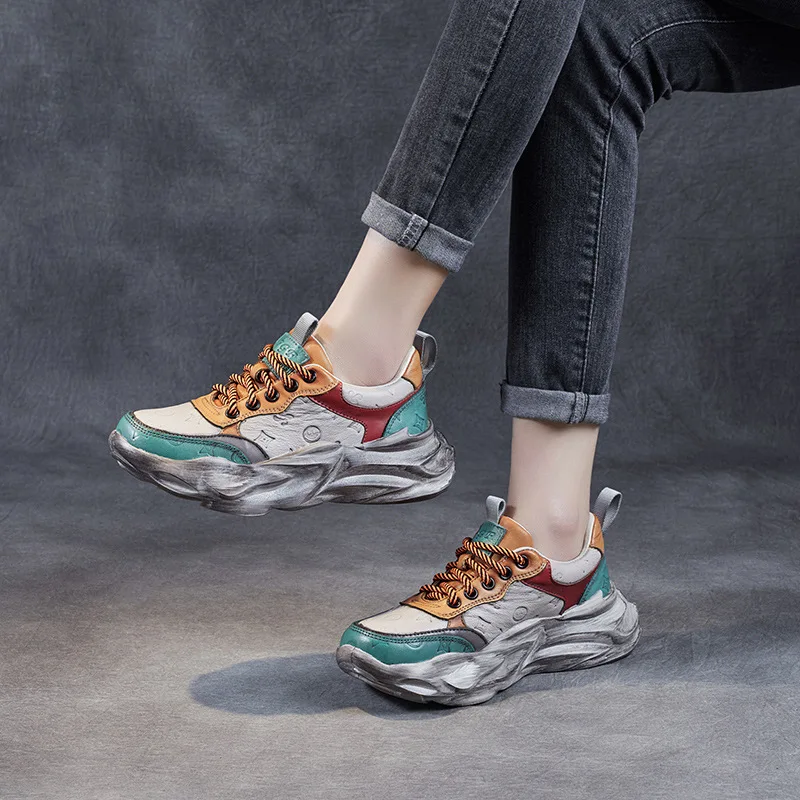 2022 spring new women's shoes genuine cow leather lace up causal all-match single shoes platform sneakers mixed color
2022 spring new women's shoes genuine cow leather lace up causal all-match single shoes platform sneakers mixed color