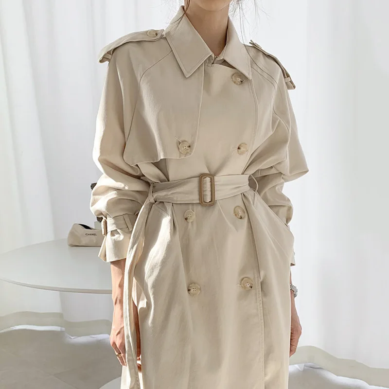 Women's Coat Double Breasted Long Trench Female Jackets Spring Autumn Classic Lapel Long Sleeve Windproof Outerwears With Belt
Women's Coat Double Breasted Long Trench Female Jackets Spring Autumn Classic Lapel Long Sleeve Windproof Outerwears With Belt