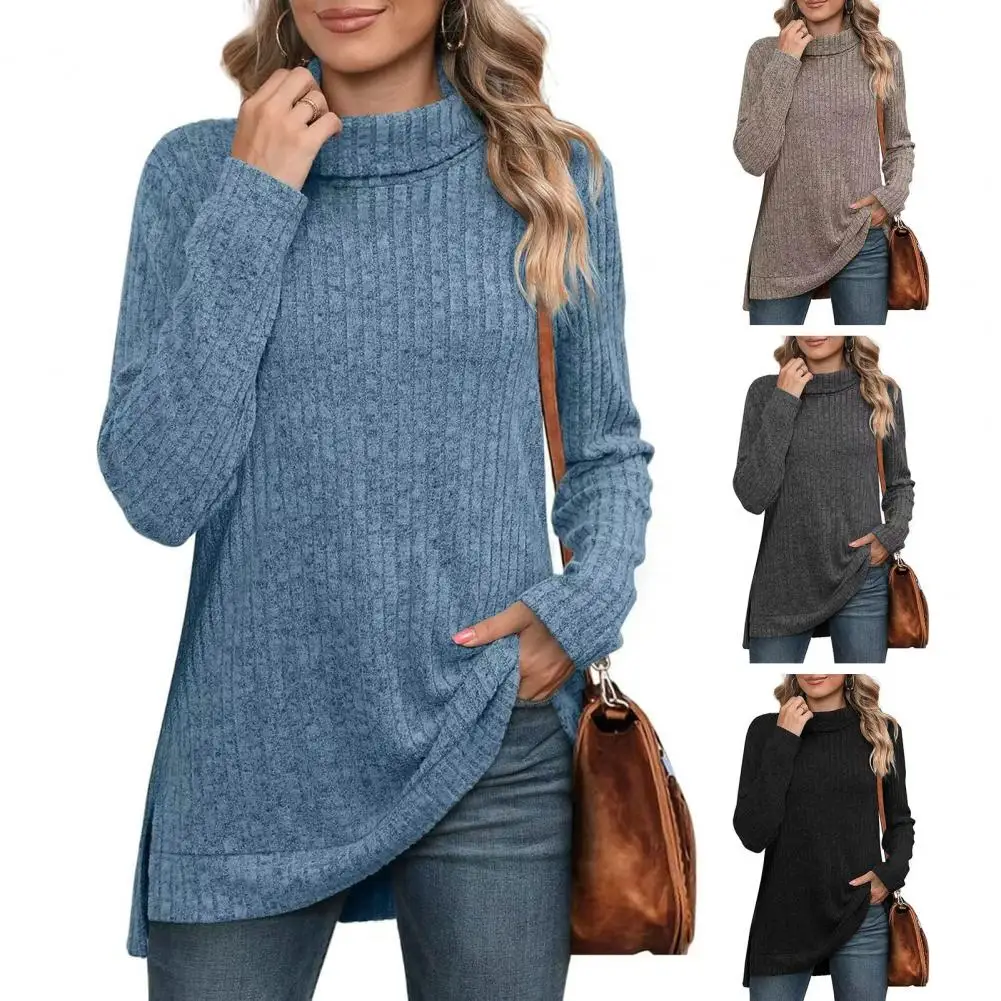 Winter Women Sweater Cozy Stylish Women's Turtleneck Sweater Soft Knitted Pullover with Side Split Long for Warm for Women
Winter Women Sweater Cozy Stylish Women's Turtleneck Sweater Soft Knitted Pullover with Side Split Long for Warm for Women
