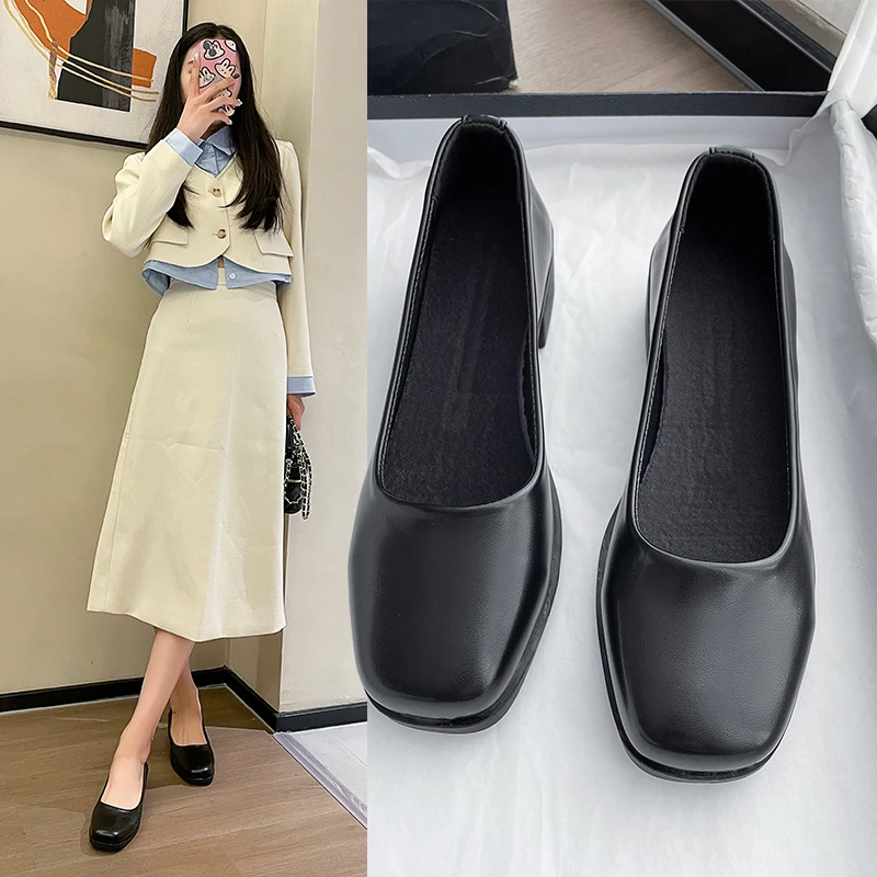Low-heel Women Shoe Comfortable Thick Soled Leather Shoes Women Spring Autumn New 2023 Fashionable and Simple Shoes for Women 40
Low-heel Women Shoe Comfortable Thick Soled Leather Shoes Women Spring Autumn New 2023 Fashionable and Simple Shoes for Women 40