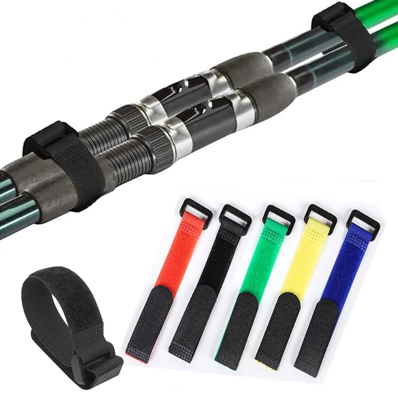 10PCS Reusable Fishing Rod Tie Holder Strap Suspenders Fastener Loop Belts Hook Loop Cable Cord Ties Belt Fish Tackle Tools 
10PCS Reusable Fishing Rod Tie Holder Strap Suspenders Fastener Loop Belts Hook Loop Cable Cord Ties Belt Fish Tackle Tools