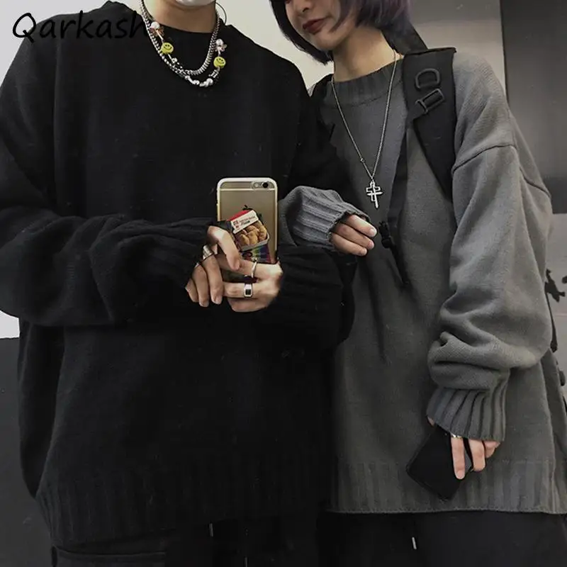 Pullovers Women M-3XL Pure Loose Korean Style Femme Chic Knitwear Fashion Street Style Unisex All-match Basic Sweaters Thick New
Pullovers Women M-3XL Pure Loose Korean Style Femme Chic Knitwear Fashion Street Style Unisex All-match Basic Sweaters Thick New