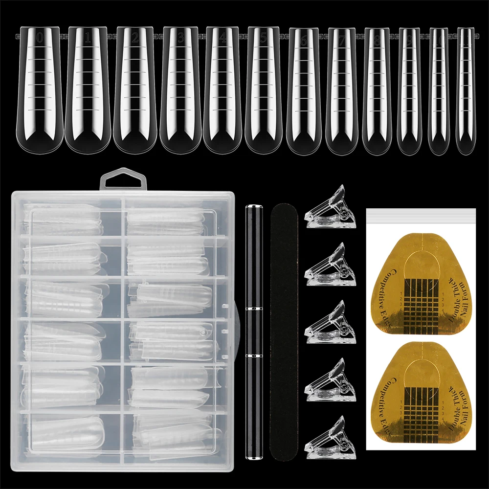 120Pcs Clear Nail Forms Set Nail System Quick Building Gel Mold Tips Nail Extension Form UV Extension Gel Mold for Nail Extend
120Pcs Clear Nail Forms Set Nail System Quick Building Gel Mold Tips Nail Extension Form UV Extension Gel Mold for Nail Extend