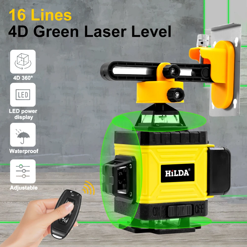 16 Lines 4D Green Laser Level 360 Horizontal And Vertical Super Powerful Auto Self-Leveling Remote Control Laser Level EU Plug
16 Lines 4D Green Laser Level 360 Horizontal And Vertical Super Powerful Auto Self-Leveling Remote Control Laser Level EU Plug