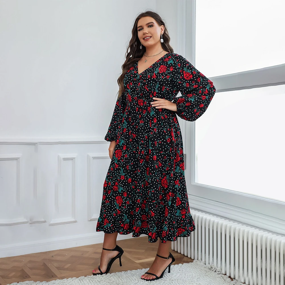 Brand New Plus Size Women Floral Polka Dot Ruffle Boho V-Neck Lantern Sleeve Long Dresses Comfortable Skin Touch
Brand New Plus Size Women Floral Polka Dot Ruffle Boho V-Neck Lantern Sleeve Long Dresses Comfortable Skin Touch