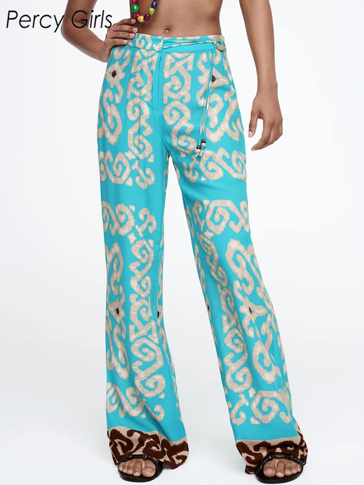 2022 Za Women Summer Fashion Bohemian Vintage Print Straight Pants Holiday Style High Waist Trousers Chic Sashes Long Pant
2022 Za Women Summer Fashion Bohemian Vintage Print Straight Pants Holiday Style High Waist Trousers Chic Sashes Long Pant
