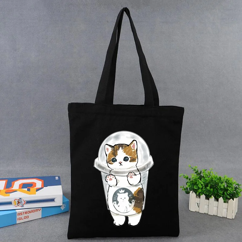 Cat Shopping Bag Woman Shopper Folding Canvas Black Tote Travel Bags Designer Handbags Beach Print Cloth Shoulder Ladies Fabric
Cat Shopping Bag Woman Shopper Folding Canvas Black Tote Travel Bags Designer Handbags Beach Print Cloth Shoulder Ladies Fabric