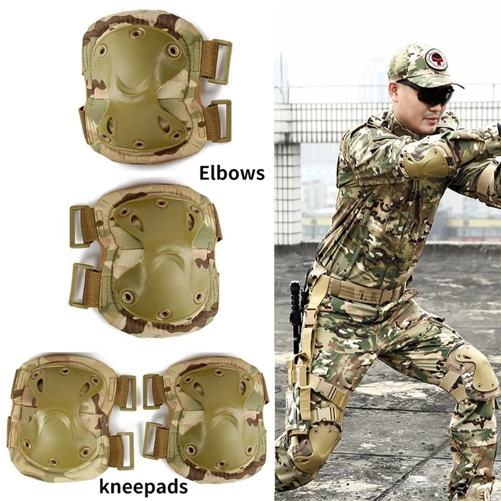 Kneepads Gear Professional Nylon Knee And Elbow Protective Gear Set Durable Unisex Army Fans CS Supplies for Riding
Kneepads Gear Professional Nylon Knee And Elbow Protective Gear Set Durable Unisex Army Fans CS Supplies for Riding