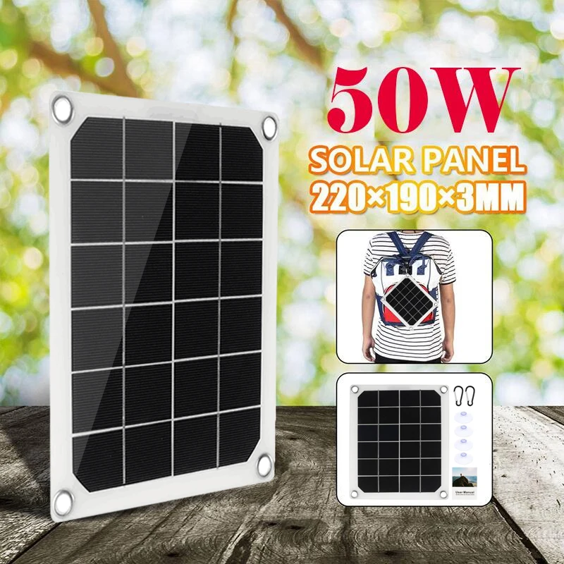 50W Solar Panel Portable Dual USB 5V 2A Battery Charger Cell Board Car For Phone RV Boat Yacht Camping
50W Solar Panel Portable Dual USB 5V 2A Battery Charger Cell Board Car For Phone RV Boat Yacht Camping