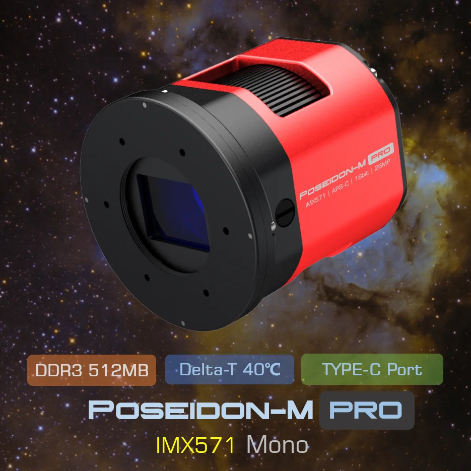 

Player One Poseidon-M Pro (IMX571) USB3.0 Mono Cooled Camera