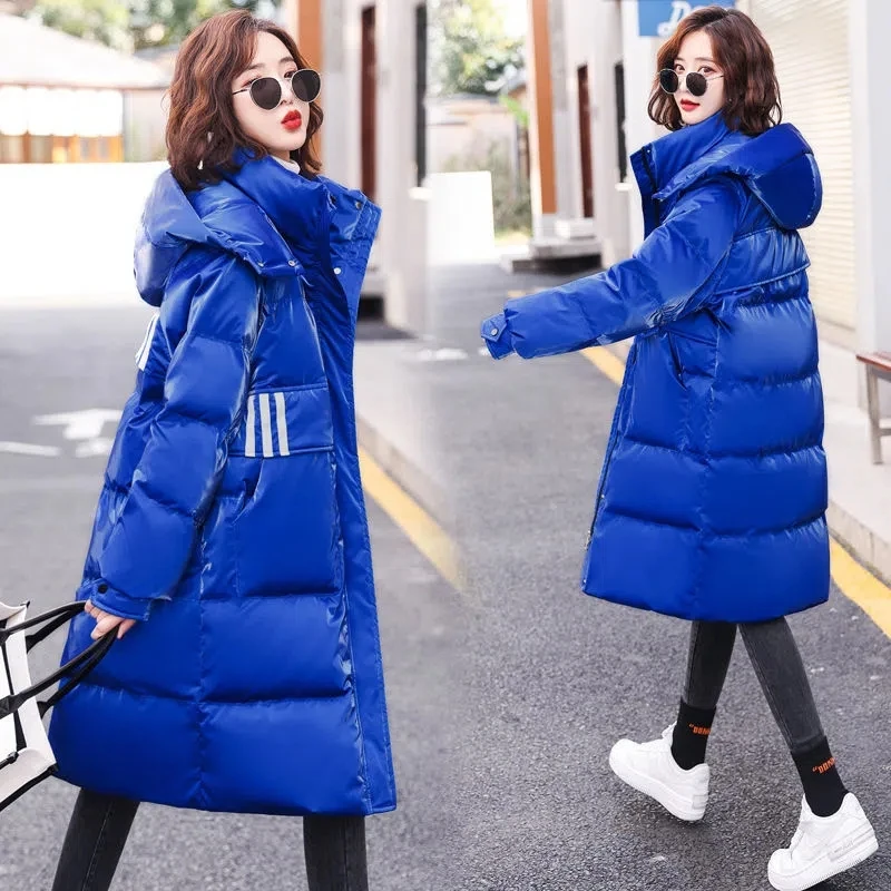 Hooded Down Cotton Coats Womens Mid-Length Cotton Padded Jacket 2022 New Winter Warm Thicken Parkas Glossy Women Parkas Coat
Hooded Down Cotton Coats Womens Mid-Length Cotton Padded Jacket 2022 New Winter Warm Thicken Parkas Glossy Women Parkas Coat