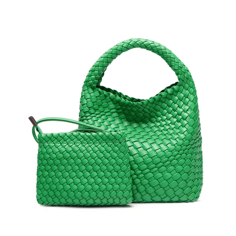 Tote 2023 New Handmade Woven Women's One Shoulder Crossbody Soft Leather High Class Underarm Handheld Fashion Child Mother Bag
Tote 2023 New Handmade Woven Women's One Shoulder Crossbody Soft Leather High Class Underarm Handheld Fashion Child Mother Bag