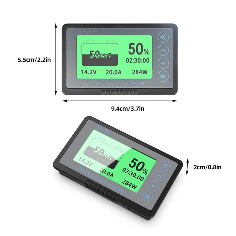 TF03K Coulomb Meter Touring Car Battery Level Indicator Voltmeter Amperemeter 12V 24V Capacity Detector 8-120V 500A
TF03K Coulomb Meter Touring Car Battery Level Indicator Voltmeter Amperemeter 12V 24V Capacity Detector 8-120V 500A