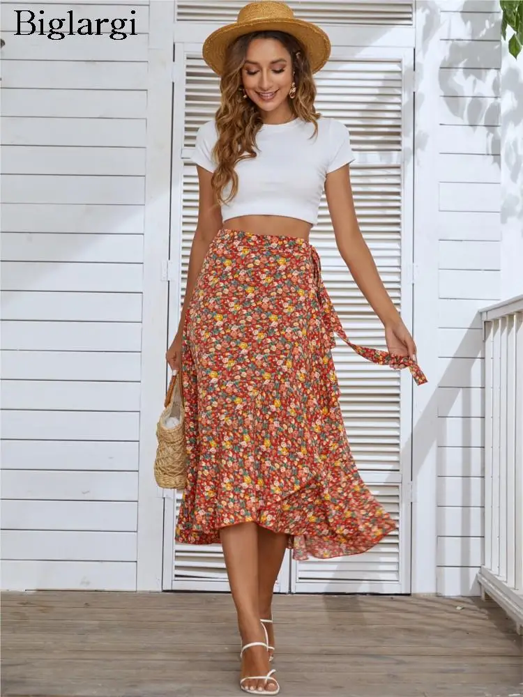 Summer Midi Floral Skirt Women Irregular Ruffle One Piece Flower Casual Ladies Skirts Bohemian Fashion Woman Skirt 2023
Summer Midi Floral Skirt Women Irregular Ruffle One Piece Flower Casual Ladies Skirts Bohemian Fashion Woman Skirt 2023