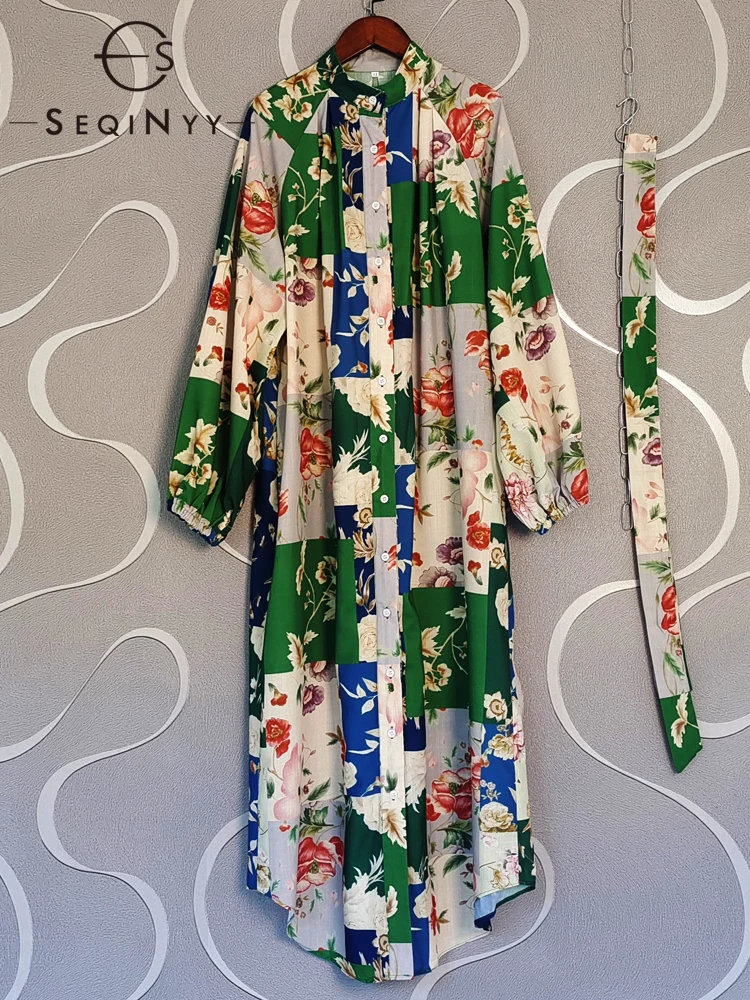 SEQINYY Loose Midi Dress Summer Spring New Fashion Design Women Runway High Street Vintage Flowers Green Print Casual Belt
SEQINYY Loose Midi Dress Summer Spring New Fashion Design Women Runway High Street Vintage Flowers Green Print Casual Belt