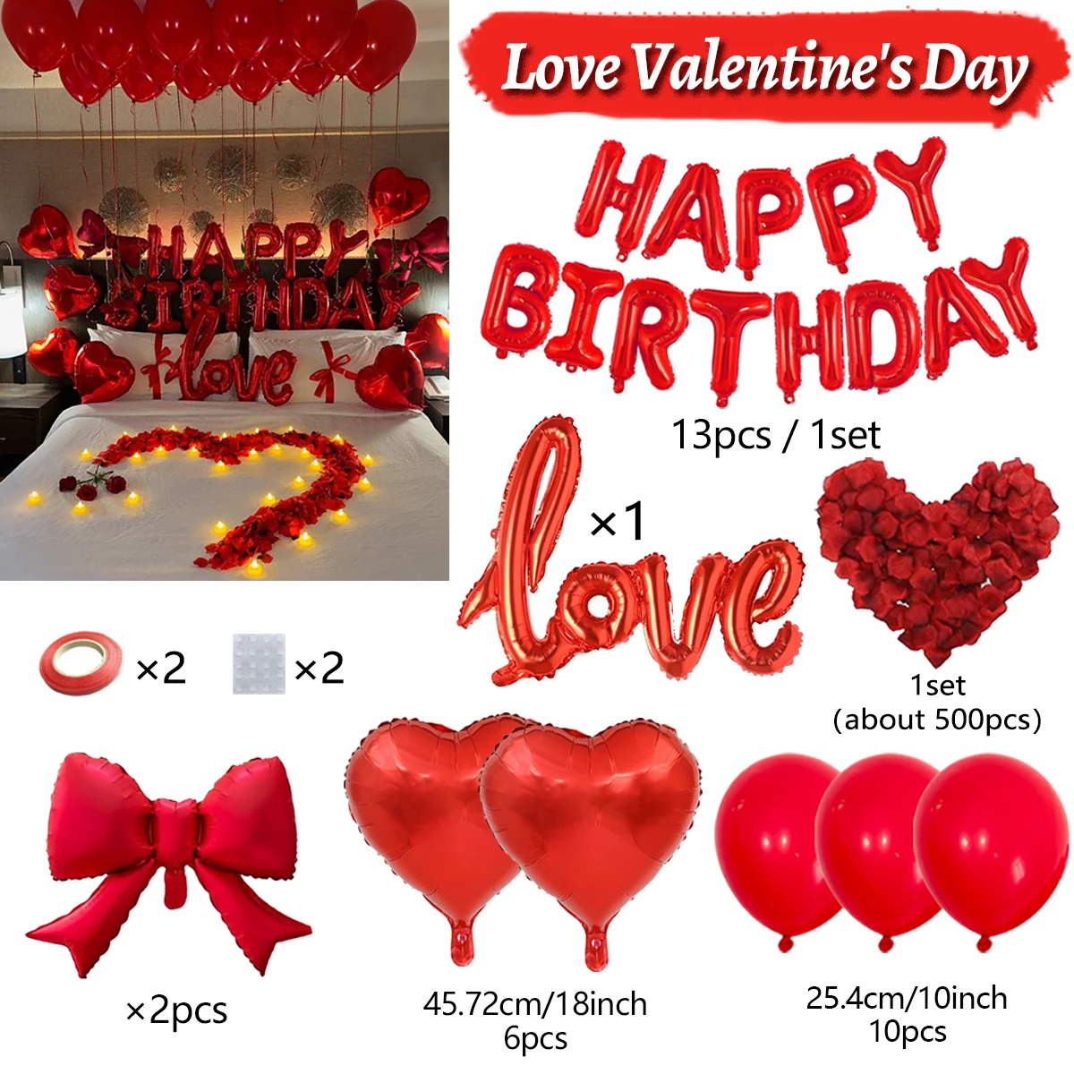 Набор фольгированных шаров сердечки красный
Набор фольгированных шаров сердечки красный