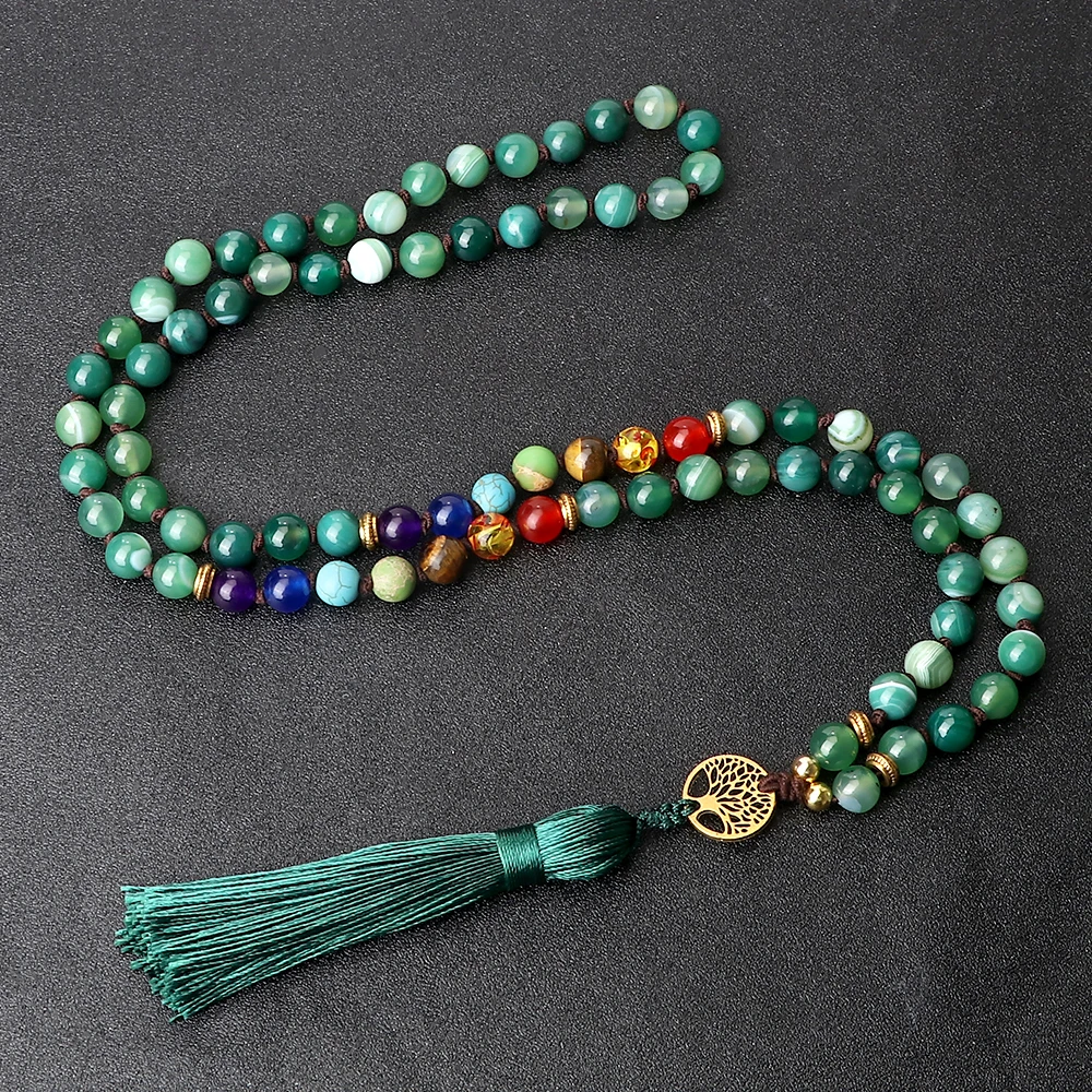 Life Tree Pendant Necklace 7 Chakra Natural Green Howlite Stone Beads Mala Necklace Fashion Women Men Reiki Healing Yoga Jewelry
Life Tree Pendant Necklace 7 Chakra Natural Green Howlite Stone Beads Mala Necklace Fashion Women Men Reiki Healing Yoga Jewelry