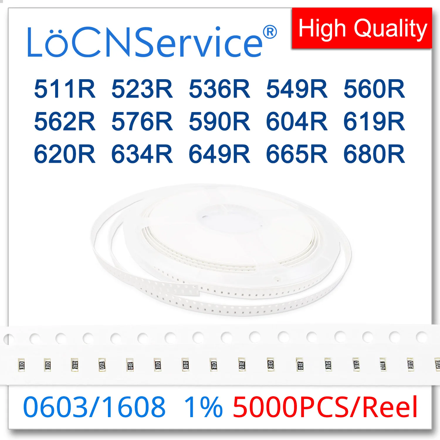 LoCNService 0603 1% 5000PCS 511R 523R 536R 549R 560R 562R 576R 590R 604R 619R 620R 634R 649R 665R 680R 1608 Resistor OHM
LoCNService 0603 1% 5000PCS 511R 523R 536R 549R 560R 562R 576R 590R 604R 619R 620R 634R 649R 665R 680R 1608 Resistor OHM