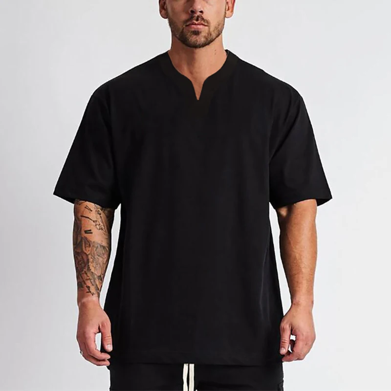 Casual Short Sleeve V Neck Tees Men Sports Fitness Gym Clothing Mens Summer Fashion Loose Pure Color T Shirts Male Leisure Tops
Casual Short Sleeve V Neck Tees Men Sports Fitness Gym Clothing Mens Summer Fashion Loose Pure Color T Shirts Male Leisure Tops